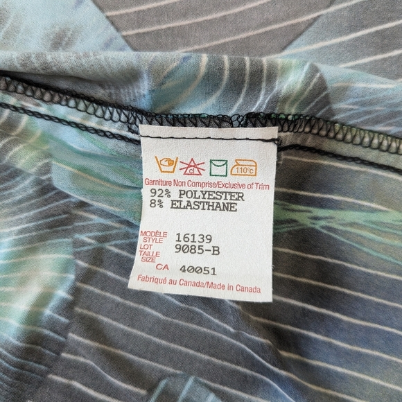 Frank Lyman tropical print striped stretchy cardigan women's size 16 - Picture 5 of 8